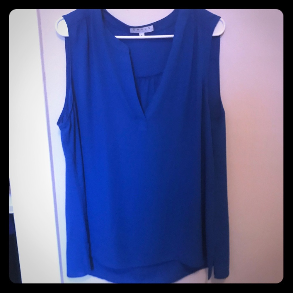 Blue sleeveless top